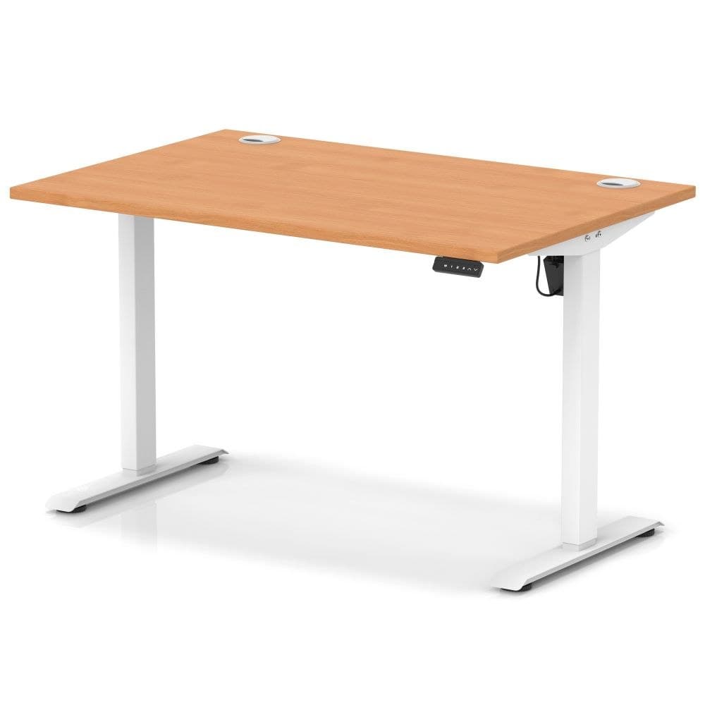 Dynamic Air Lite 1200 x 800mm Height Adjustable Desk Beech Top White Leg