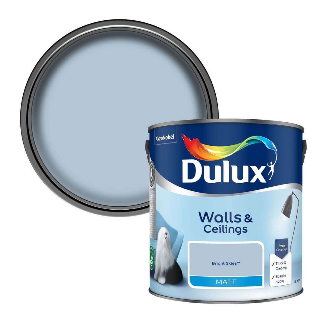 Dulux Walls & Ceilings Matt Bright Skies – 2.5L - Image 1