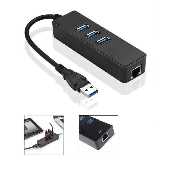 MicroConnect USB 3.2 Gen 1 Hub with USB 3.0 Ports and RJ45 Gigabit Ethernet - Image 1