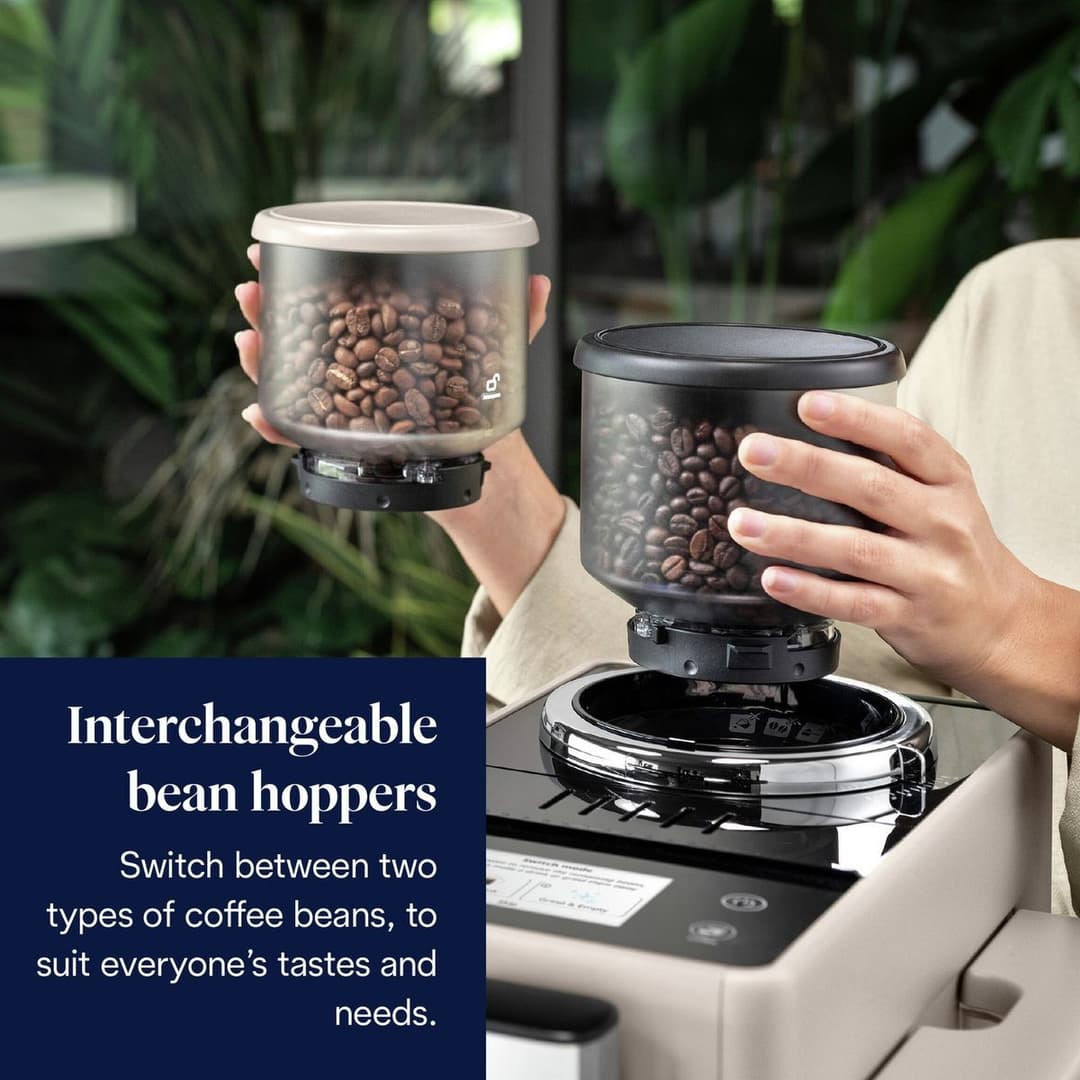 De'Longhi Rivelia Fully Automatic Bean to Cup Coffee Machine with Integrated Milk Container and Removable Bean Container, Colour Touchscreen - Beige (EXAM440.55.BG) - Image 3