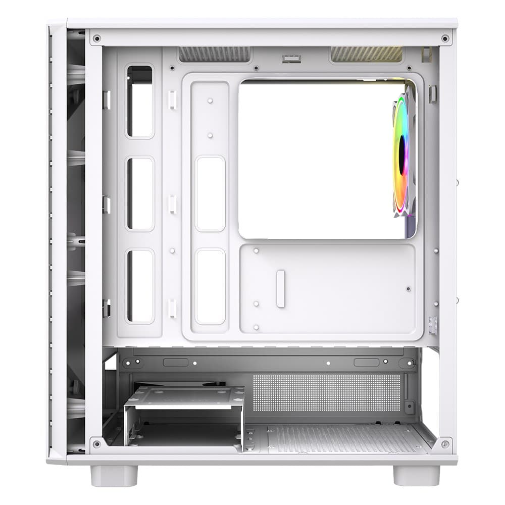 Vida Apollo M Micro-ATX Tempered Glass Gaming PC Case - White - Image 3