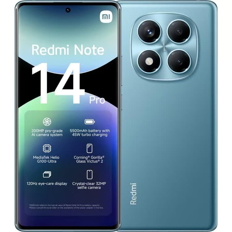 Xiaomi Redmi Note 14 Pro 5G 256GB 8GB RAM Smartphone - Ocean Blue
