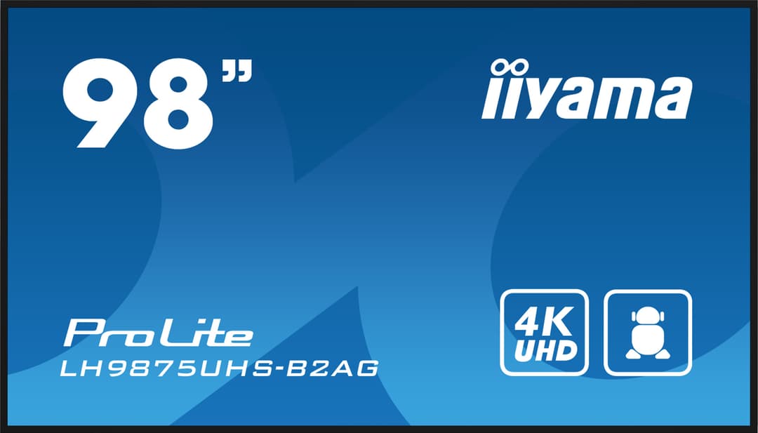 iiyama LH9875UHS-B2AG Signage Display Digital signage flat panel 2.48 m (97.5") LED Wi-Fi 500 cd/m² 4K Ultra HD Black Built-in processor Android 11 24/7 - Image 2