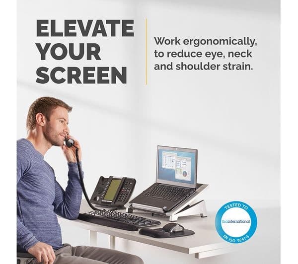 FELLOWES Office Suites Laptop Stand - Sliver & Black - Image 2