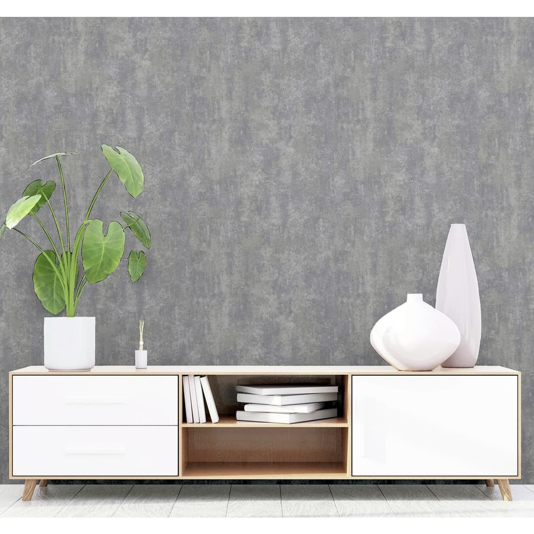 Arthouse Stone Texture Charcoal Grey Wallpaper - Image 1