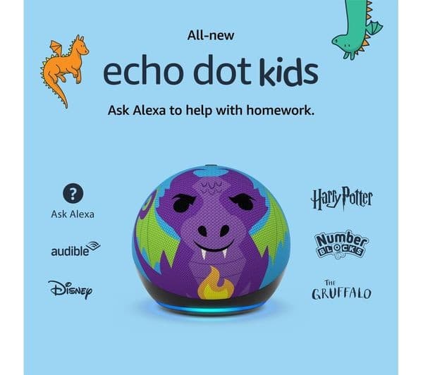 Amazon Echo Dot Kids (5th Gen) Smart Speaker with Alexa - Dragon - Image 2