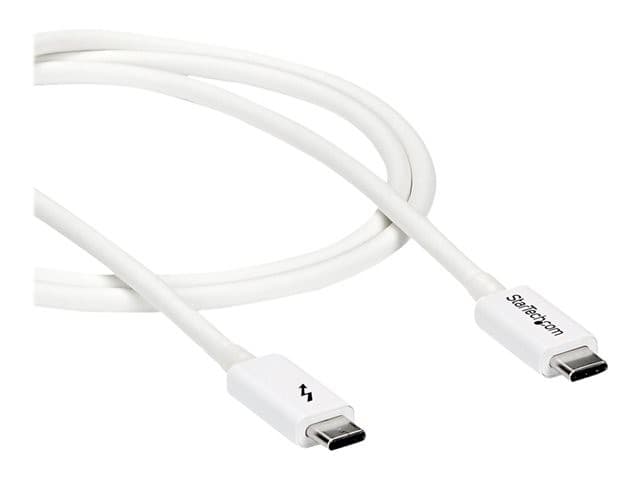 StarTech Thunderbolt 3 Cable 1m USB-C to USB-C 20Gbps 100W PD 4K White (TBLT3MM1MW) - Image 4