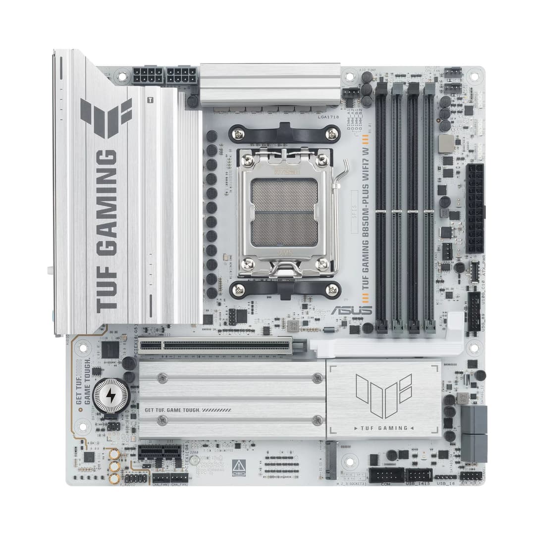 ASUS TUF GAMING B850M-PLUS WIFI7 B850 Socket AM5 Micro-ATX Motherboard - White - Image 2