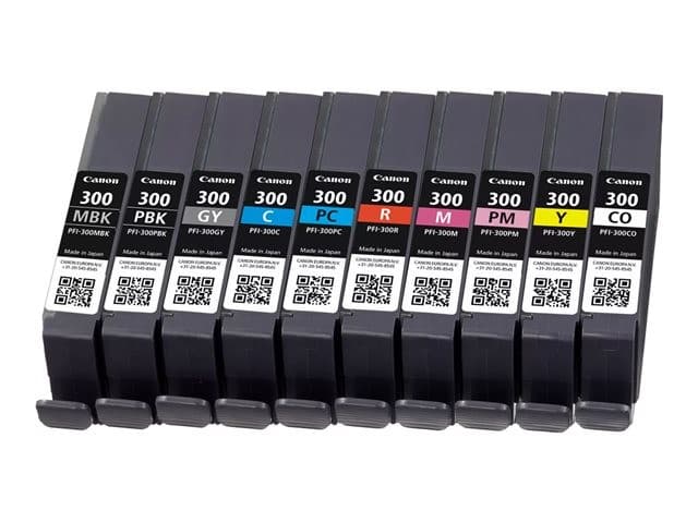 Canon PFI-MBK/PBK/CO/GY/R/C/M/Y/PC/PM 10 Ink Cartridge Multipack - 10-pack - matte black, photo magenta, red, yellow, magenta, photo black, photo cyan, grey, cyan, chroma optimiser - original - ink tank
