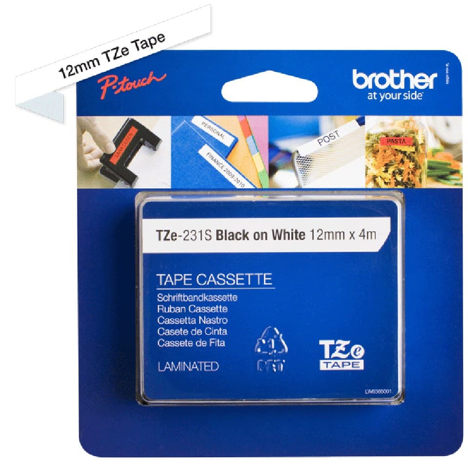 Brother TZE231S label-making tape Black on white TZe - Image 3