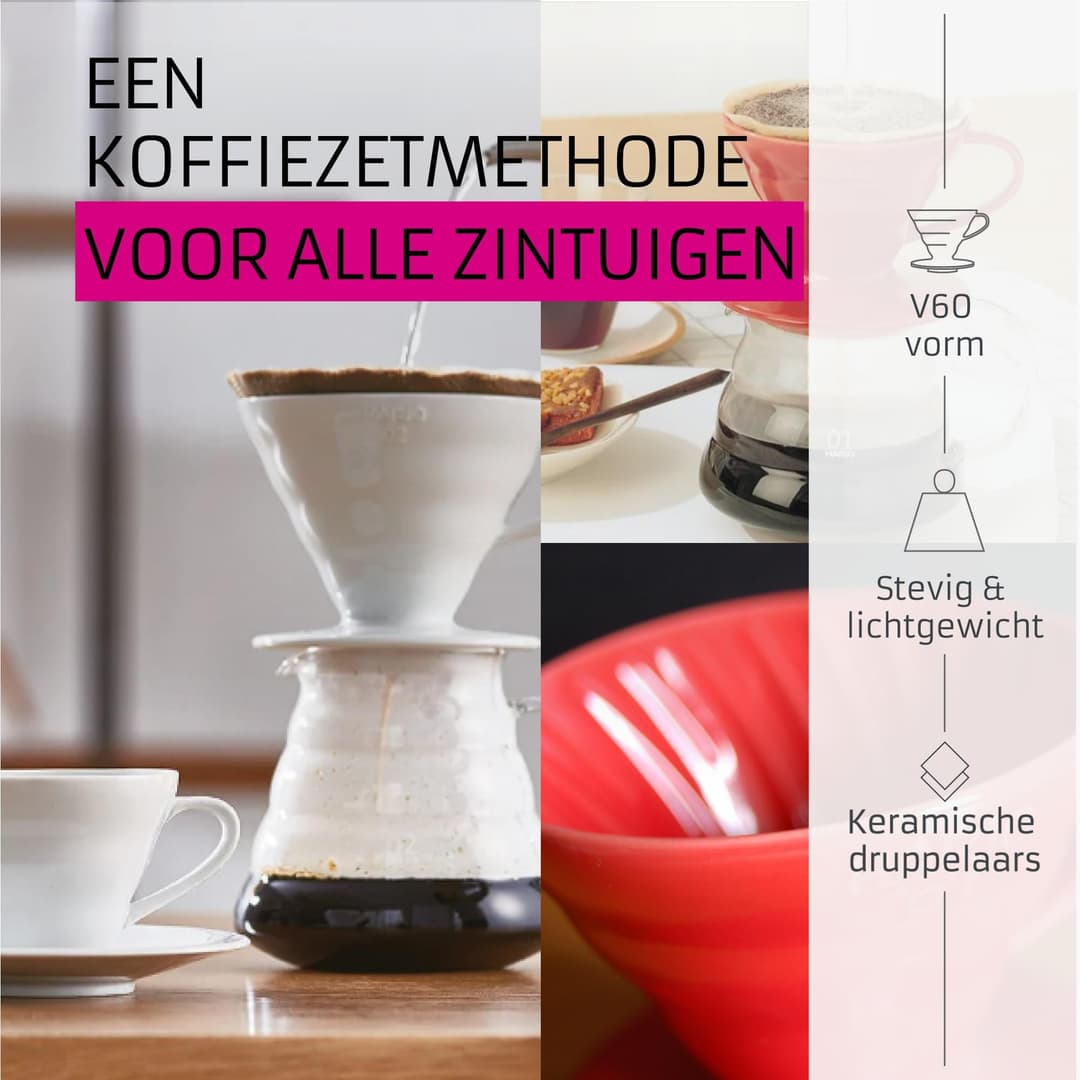 HARIO V60 Ceramic Dripper Size 02 - Red - Image 2