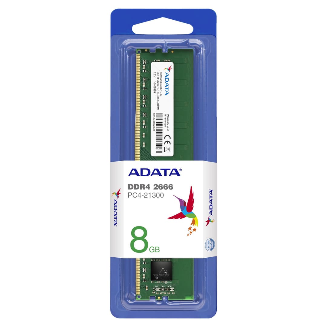 8GB AData DDR4 2666MHz PC4-21300 CL19 Desktop Memory Module 288 Pins - Image 2