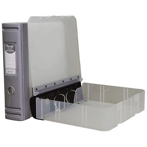 Hermes A4 80mm 2 D-Ring Heavy Duty Polypropylene Box File - Silver - Image 4