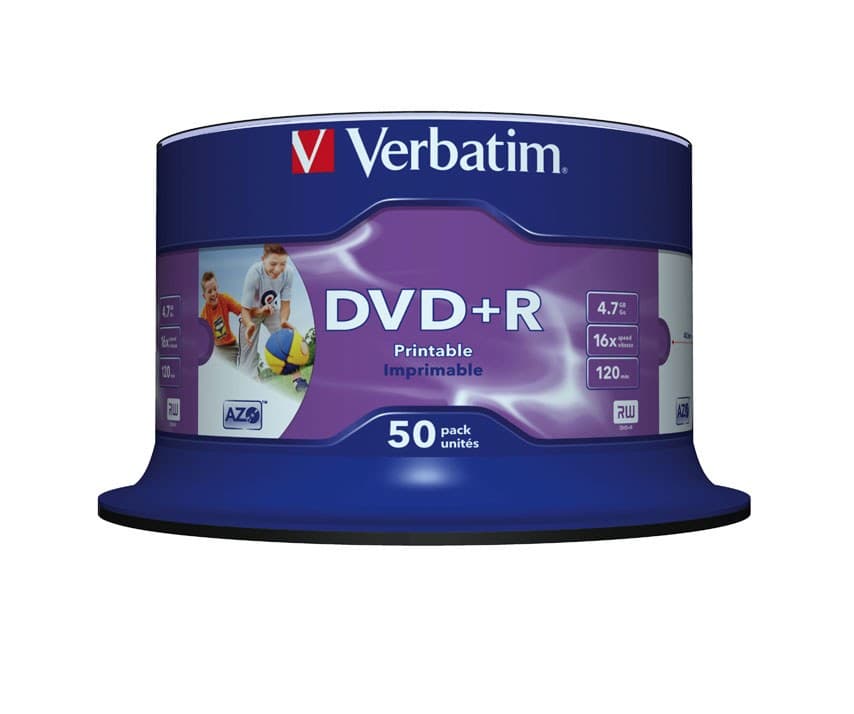 Verbatim DVD+R Wide Inkjet Printable No ID Brand 4.7 GB 50 pc(s) - Image 1
