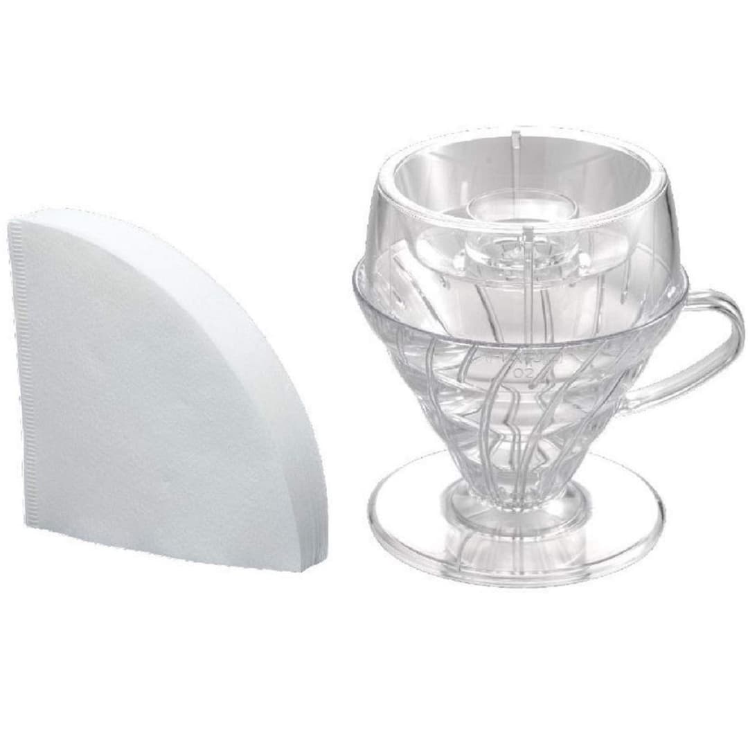 HARIO V60 Drip-Assist Set, 02 Clear, PDA-1524-T - Black - Image 1