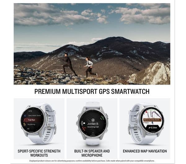 Garmin Fenix 8 AMOLED 43mm Standard - Silver with Whitestone Band - Image 2