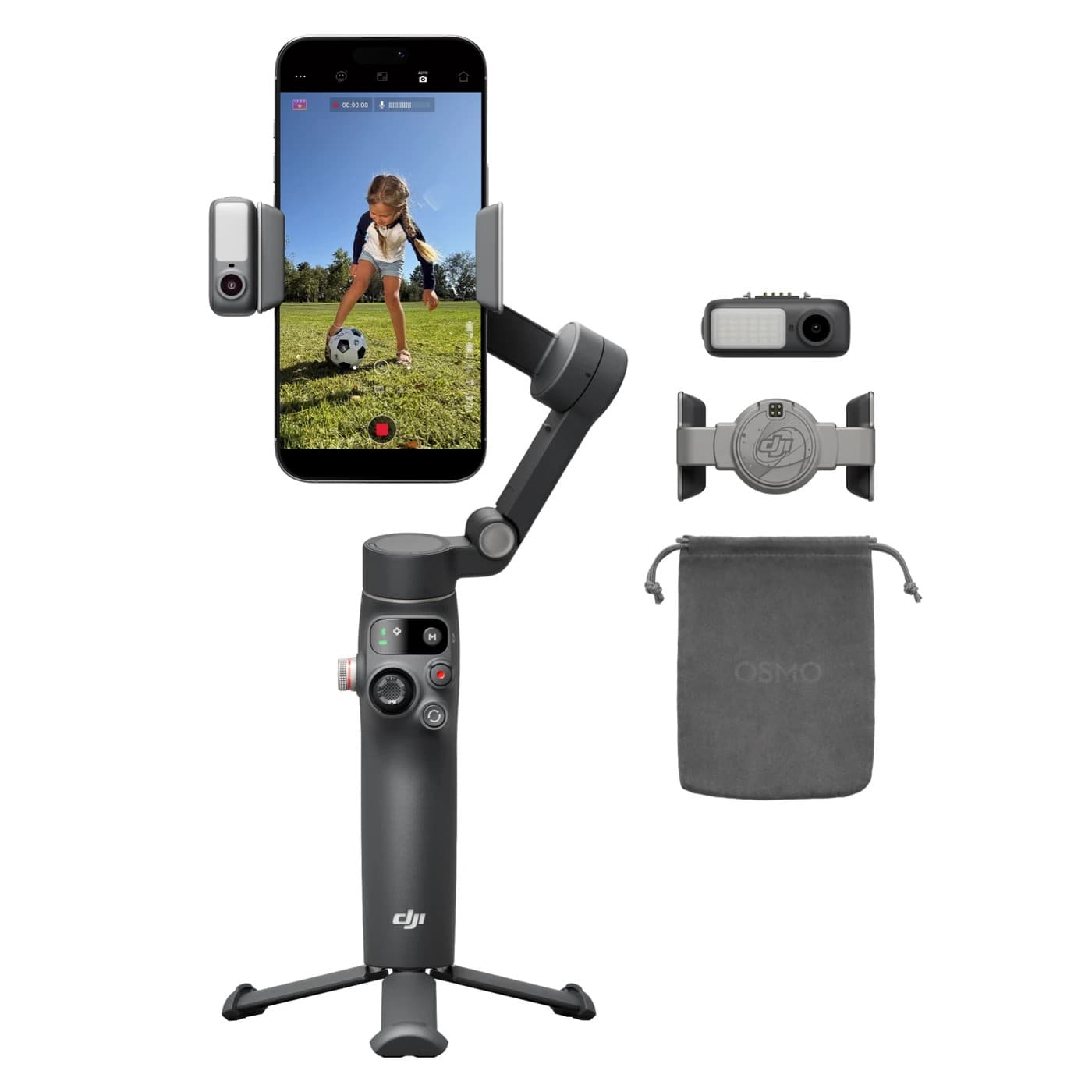 DJI Osmo Mobile 8 Advanced Tracking Combo Smartphone Gimbal Stabilizer - Grey