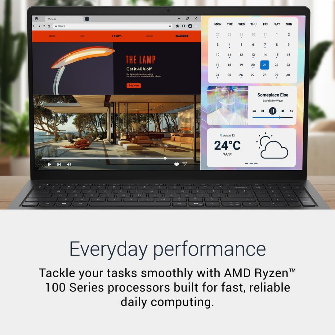 Dell 15 Laptop - AMD Ryzen 5 130 8GB RAM 512GB SSD - Carbon Black - Image 4