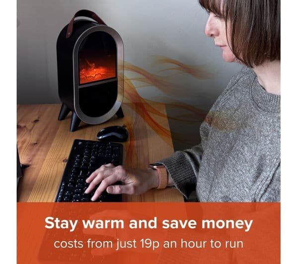 SMART AIR Glow Heat Portable Fan Heater - Black - Image 4