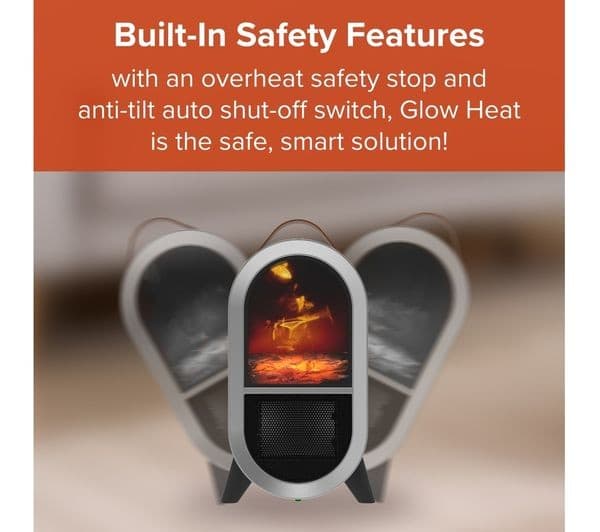 SMART AIR Glow Heat Portable Fan Heater - Black - Image 7