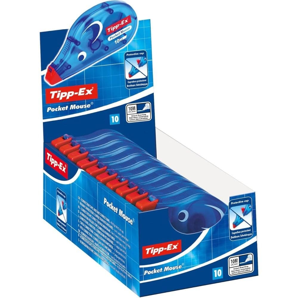 Tipp-Ex Pack of 10 Pocket Mouse Correction Tape Roller 4.2mmx10m