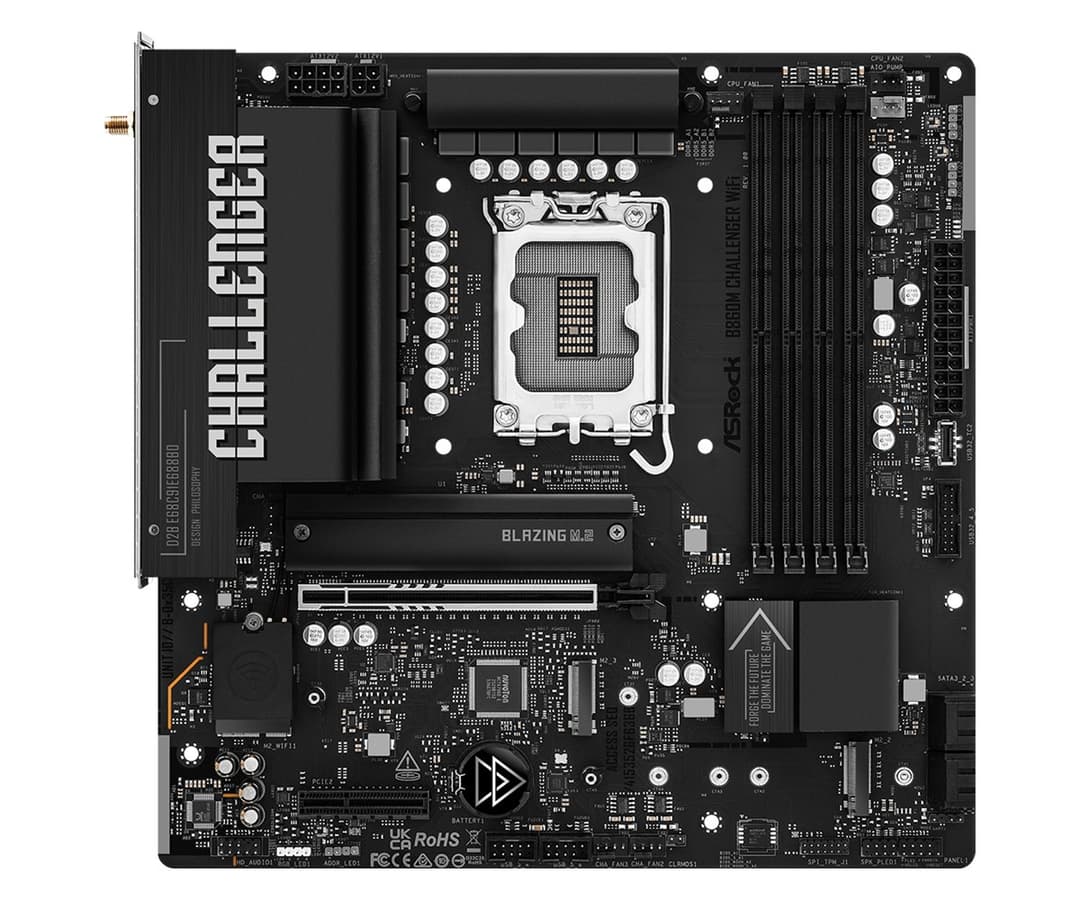 Asrock B860M Challenger WiFi Intel B860 LGA 1851 (Socket V1) DDR5 Wi-Fi 7 micro ATX Motherboard - Image 3