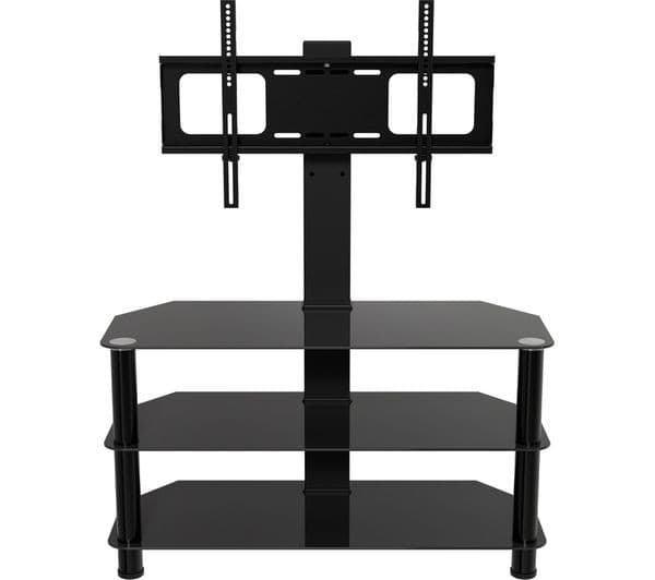 AVF Glass Corner 900 mm TV Stand with Mount for 32-65" TVs - Black - Image 3