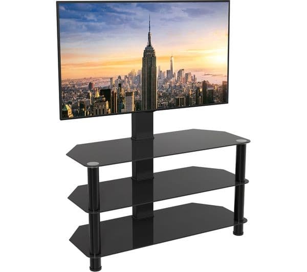 AVF Glass Corner 900 mm TV Stand with Mount for 32-65" TVs - Black - Image 4