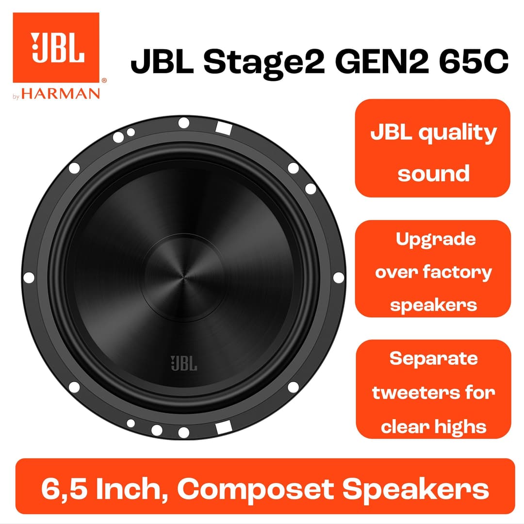 JBL Stage2 Gen2 65C 2-Way Component Car Speakers - Black - Image 5