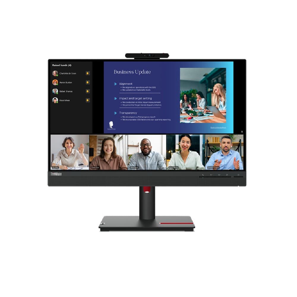 Lenovo ThinkVision T24v-30 23.8" FHD IPS 75Hz Webcam Speakers VGA DisplayPort HDMI Monitor - Image 1