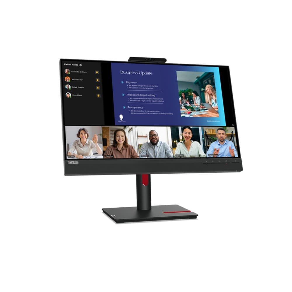 Lenovo ThinkVision T24v-30 23.8" FHD IPS 75Hz Webcam Speakers VGA DisplayPort HDMI Monitor - Image 2