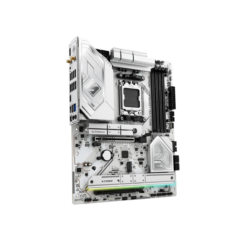 ASRock B850 Steel Legend WiFi DDR5 ATX AMD Socket AM5 Motherboard - White - Image 3
