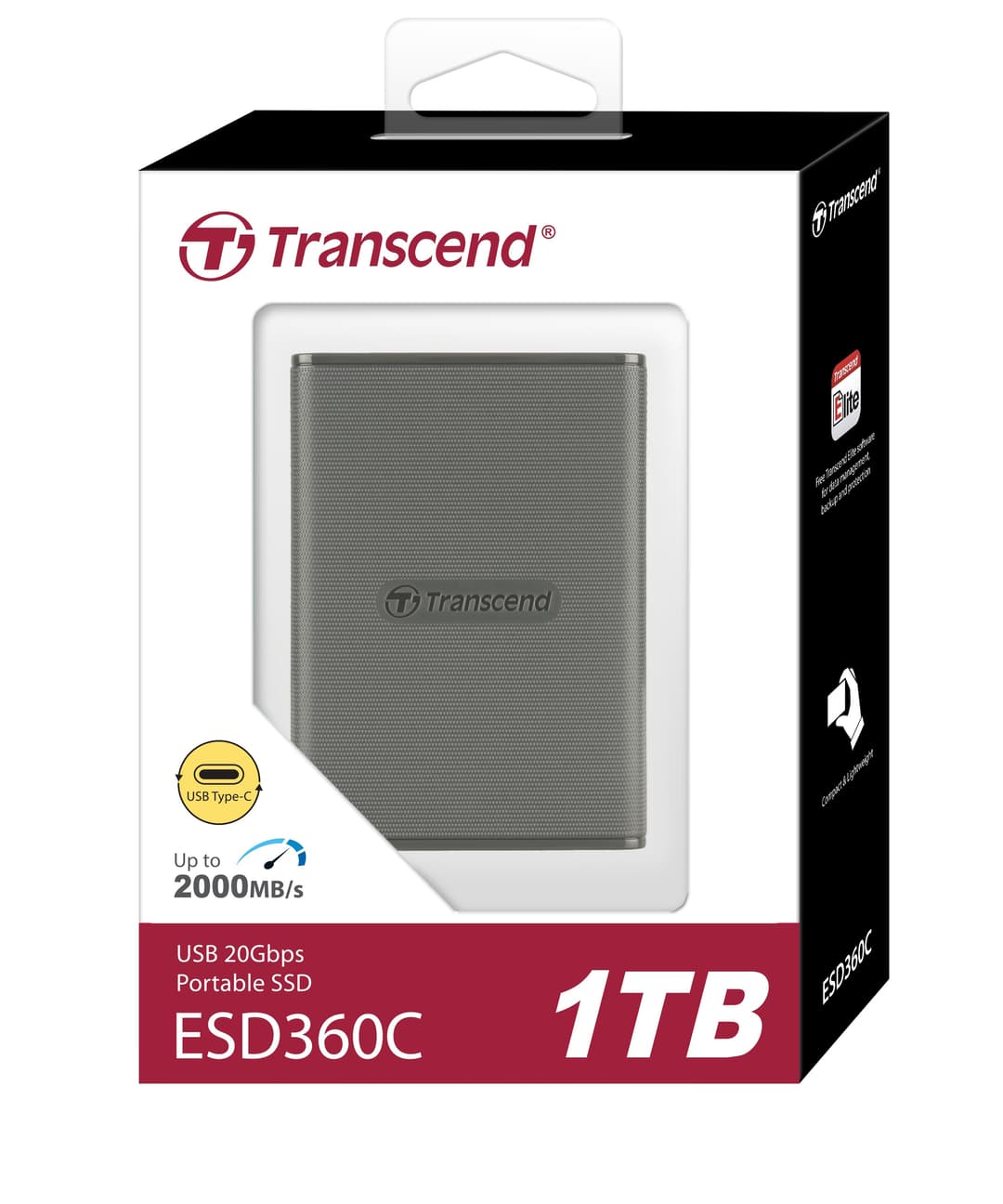 1TB Transcend ESD360C Portable SSD USB Type-A/Type-C Gray - Image 4