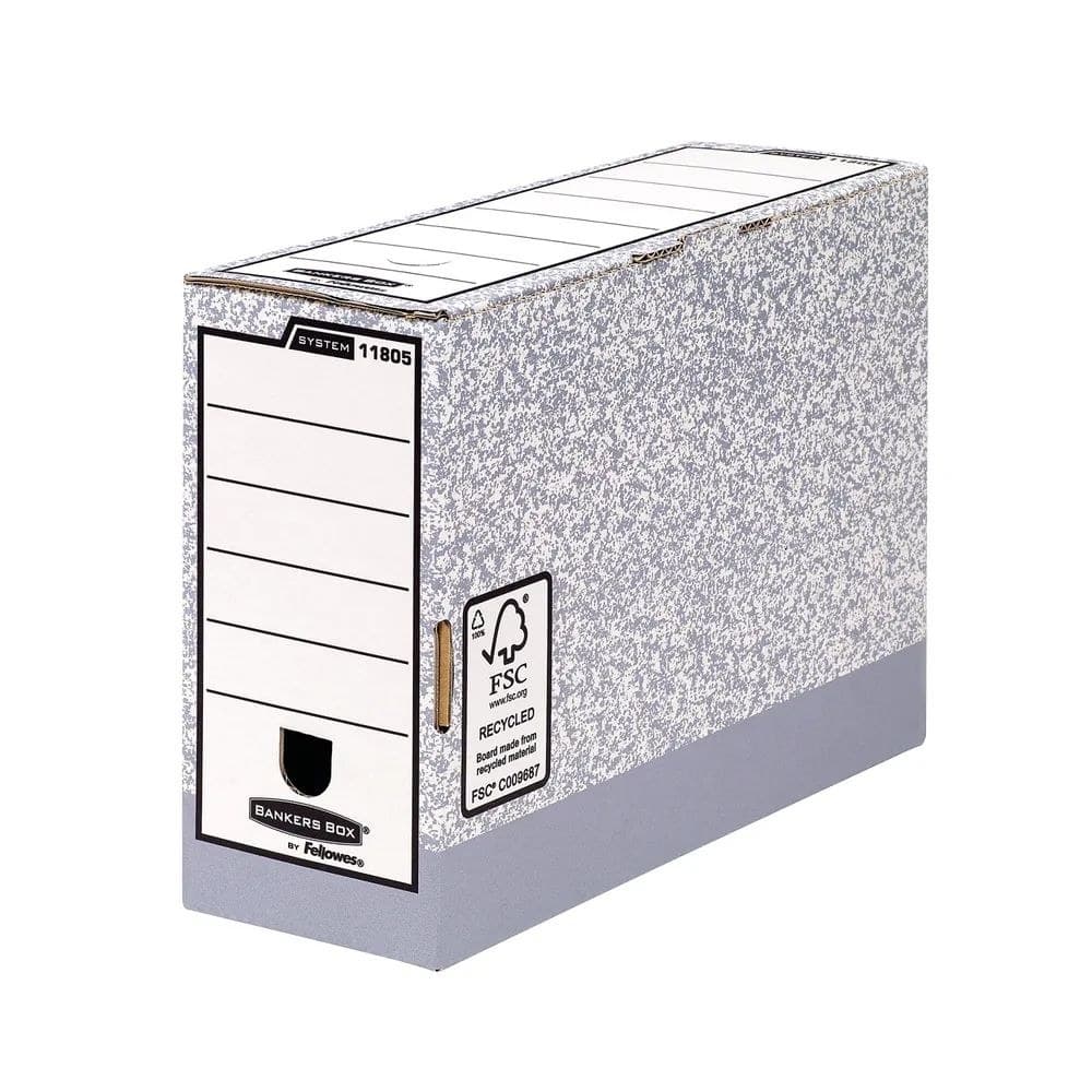Bankers Box System 120 mm Folio Trans File Grey Pack of 10
