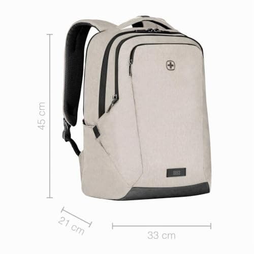 WENGER MX Professional Sac pour portable avec poche tablette, Notebook jusqu’à 16’’, Tablette jusqu’à 10’’, Rangement, 21 l, Bureau Affaires Fac, Beige, 653500 - Image 5