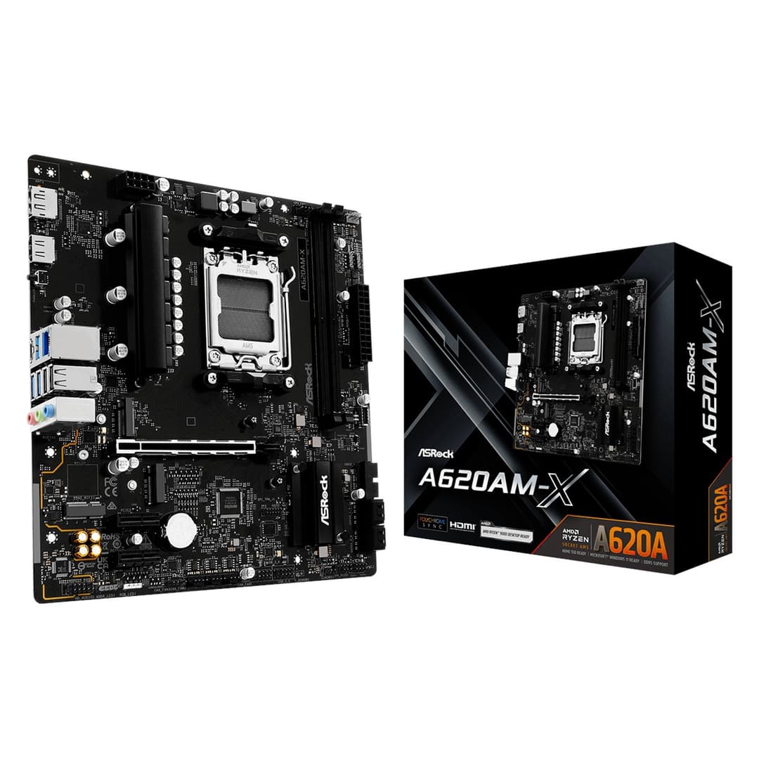 Asrock A620AM-X AMD A620A DDR5 Micro-ATX Socket AM5 Motherboard - Image 1