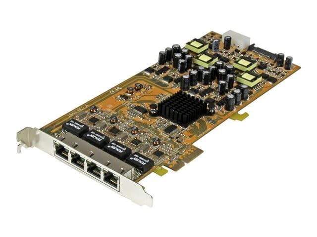StarTech.com 4 Port Gigabit PoE (Power over Ethernet) Card - PCIe Network Card - PoE / PoE+ Up to 25W Per Port - PCIe NIC - Gigabit Ethernet Card (ST4000PEXPSE) - network adapter - PCIe x4 - Gigabit Ethernet x 4