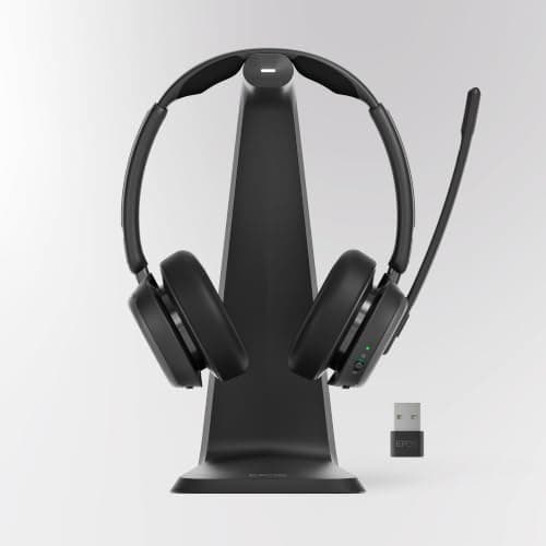 EPOS IMPACT 1000 MS UC ANC Wireless Headset with Charging Stand & USB-C + USB-A Wireless Adapter for PC & Mac – Bluetooth On-Ear Headphones with AI Noise-Canceling Mic - Image 2