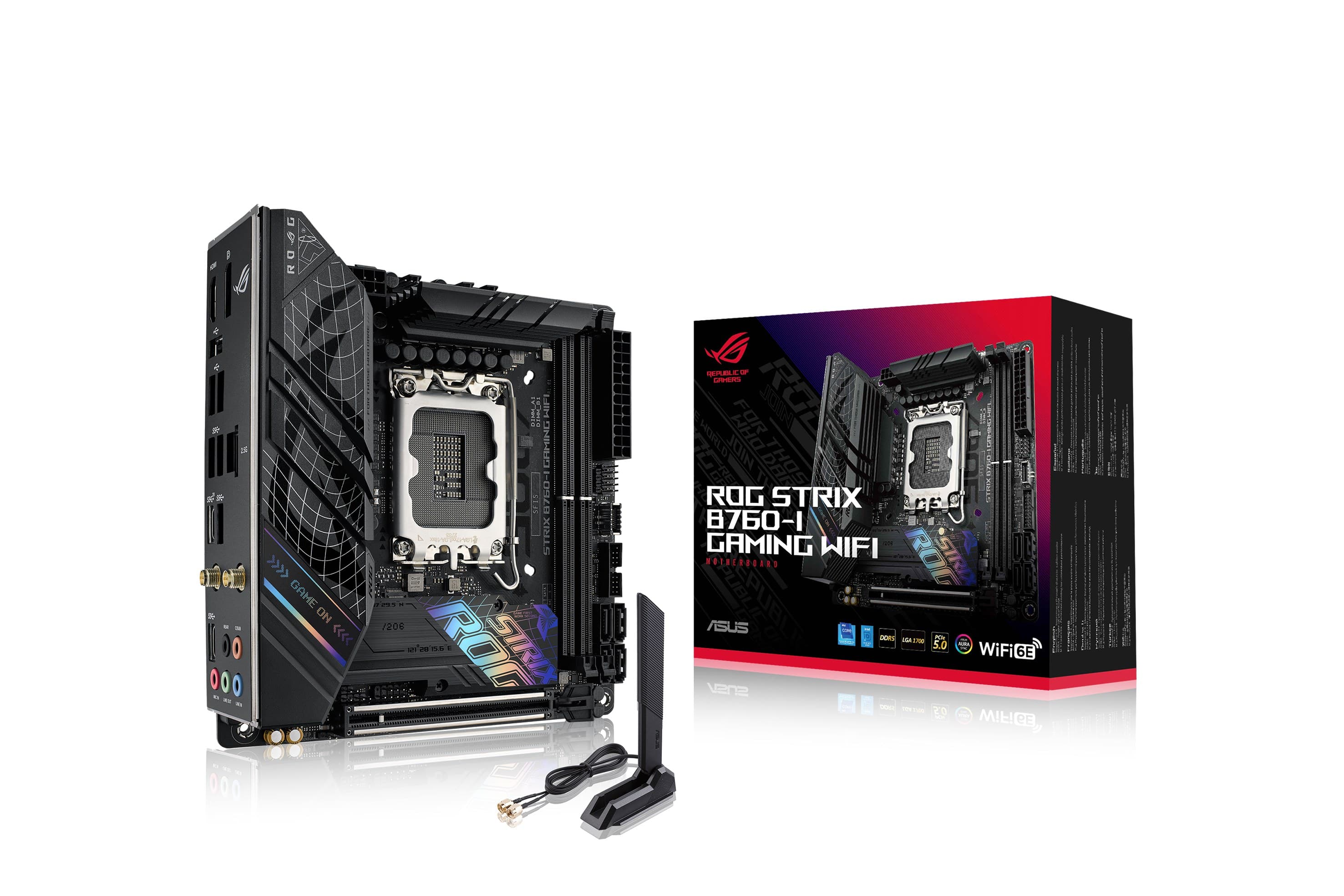 ASUS ROG STRIX B760-I GAMING WIFI Intel B760 LGA 1700 DDR5 Mini-ITX Motherboard