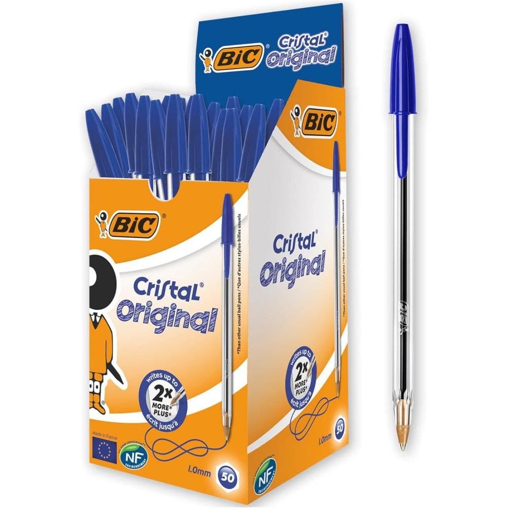 BIC Cristal Original Ballpoint Pen Medium 1.0mm Pack of 50 - Blue