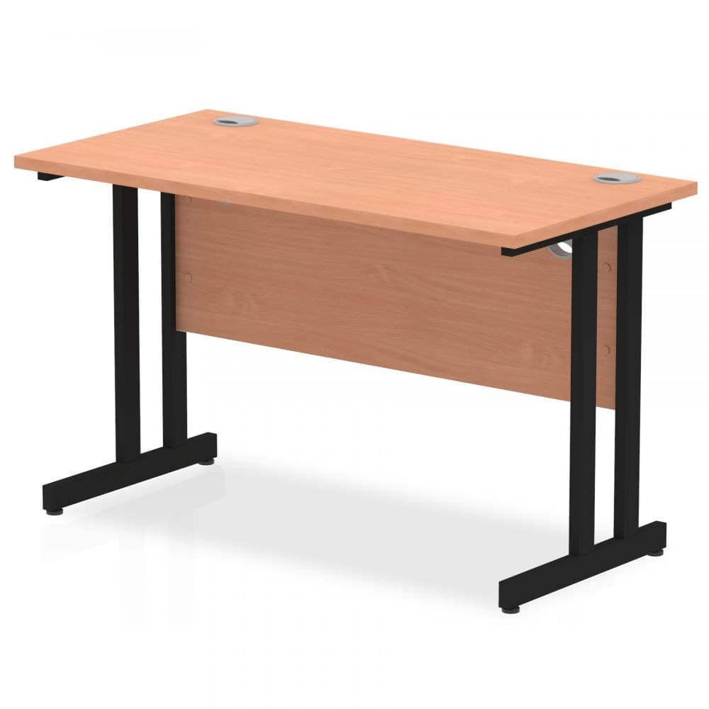 Dynamic Impulse 1200 x 600mm Straight Desk Beech Top Black Cantilever Leg
