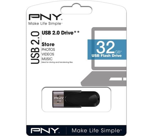 PNY Attache 4 USB 2.0 Memory Stick - 32 GB, Black - Image 3