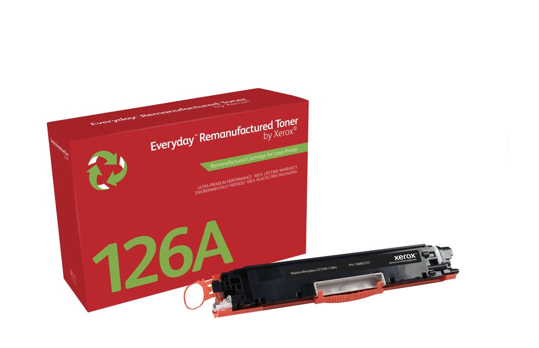 Everyday™ Black Remanufactured Toner by Xerox compatible with HP 126A (CE310A), Standard capacity - Image 1