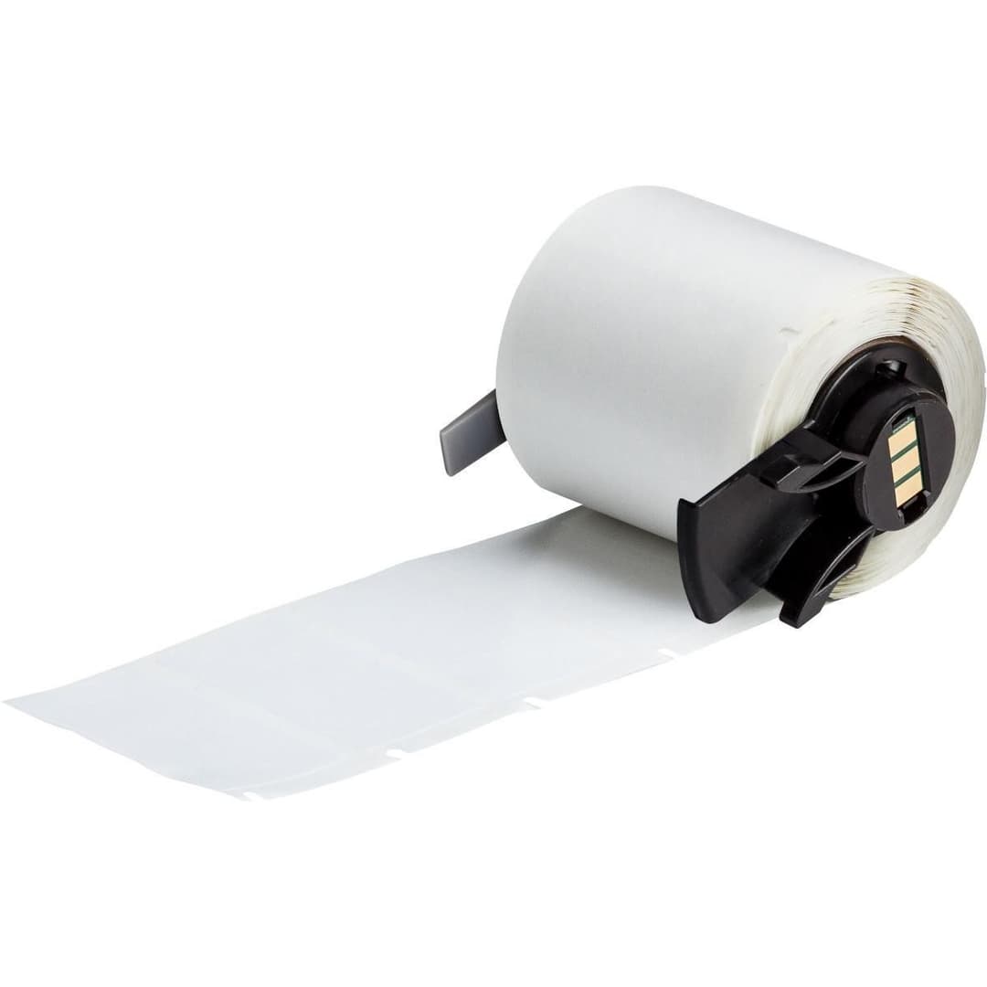 Brady M6-78-427-AW Self-Laminating Vinyl Wrap Around Labels for M610, M611, BMP61, M710 (with media adapter) and BMP71 (with media adapter) - All White, 25.4 mm H x 48.26 mm W, Roll of 250 - Image 1