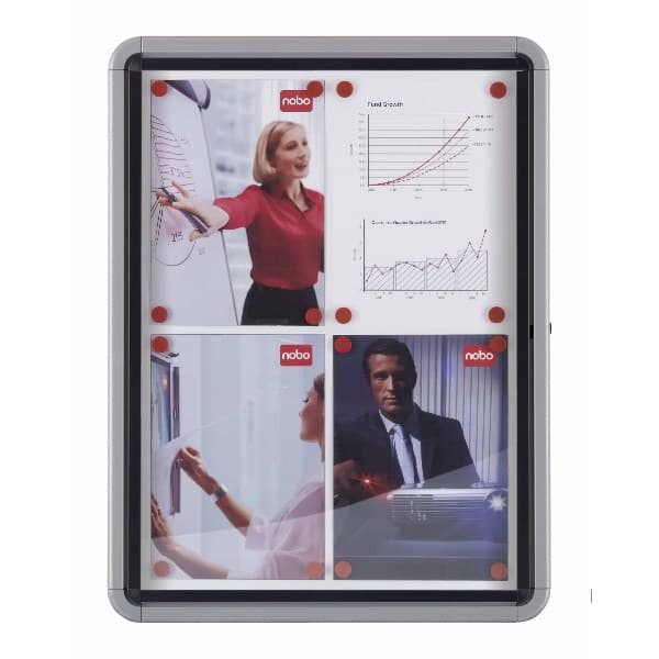 Nobo Premium Plus Outdoor Magnetic Lockable Notice Board 9xA4 - Image 3