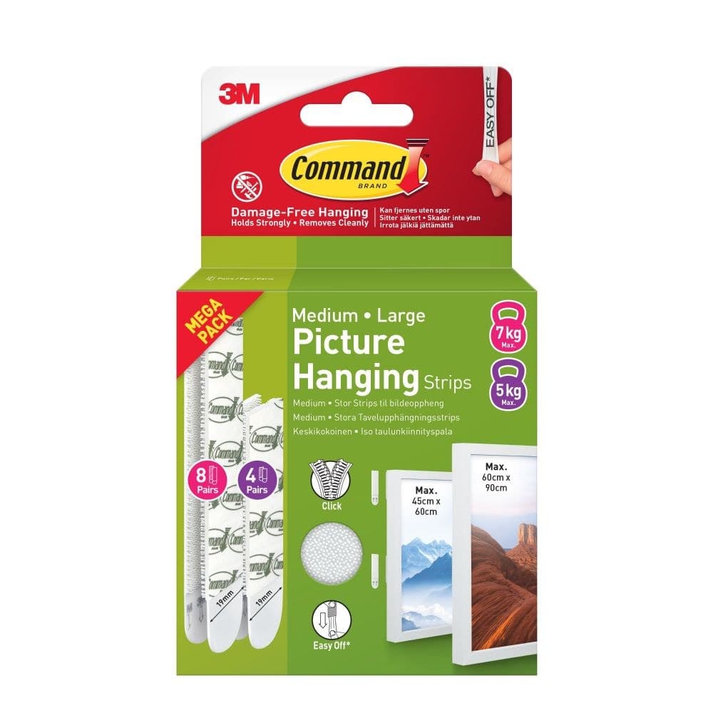 Command Picture Hanging Strips White Medium and Large Value Pack - Image 1