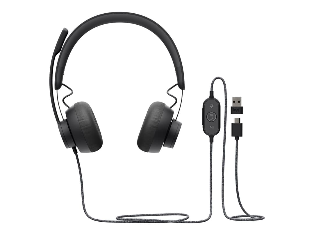 Logitech Zone Wired MSFT Teams USB-C On-Ear Headset - Graphite - Image 1