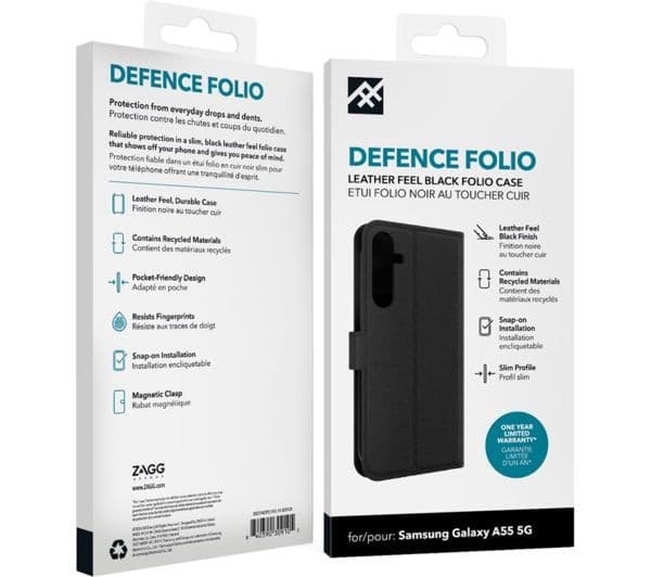 ZAGG Defence Galaxy A55 Folio Case - Black - Image 2