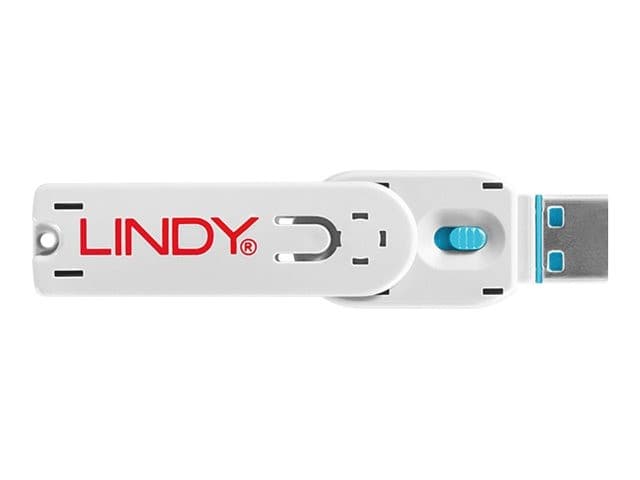Lindy USB Type-A Port Blocker Kit Blue - Pack of 4 Blockers + 1 Key - Image 2