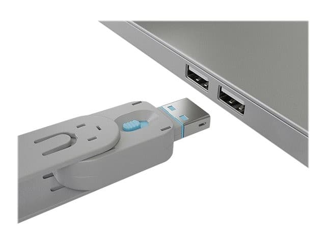 Lindy USB Type-A Port Blocker Kit Blue - Pack of 4 Blockers + 1 Key - Image 4